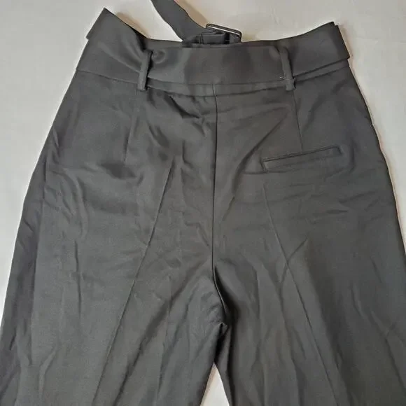 Mango Women's Size 8 NWT Belted Tapered Leg Pants Black - Picture 6 of 8